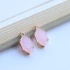 Accesorios de Borde de Vidrio de Jade Blanco Colgante de Cristal Geométrico Hexágono Diamante diy Material Simple para Aretes Collar