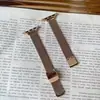 Fábrica Adequado para Apple Applewatch Relógio Aço Inoxidável Dobrável Fivela Magnética Malha Espinha de Peixe Trigo Malha de Metal Pulseira de Relógio