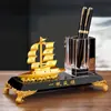 Decoração Criativa para Mesa de Escritório Porta-Canetas de Cristal Porta-Canetas Globo Vela Suave de Liga Ornamentos de Lembrança