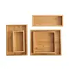 Bandeja de Frutas de Bambú y Madera para Sala de Estar, Bandeja de Té, Nueva Bandeja de Bambú Estilo Japonés, Bandeja Rectangular de Madera para Juego de Té Casero
