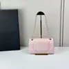 Bolso de Cadena Acolchado Cf25 Estilo Canal de Suministro Transfronterizo Europeo y Americano para Mujer, Bolso Clásico de Hombro Cruzado de Piel de Cordero a la Moda