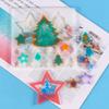 Molde de gota de cristal para bricolaje, colgante de árbol de Navidad con estrella de cinco puntas, joyería, espejo decorativo, molde de silicona de resina