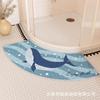 Alfombra Curva para la Puerta del Baño, Cabina de Ducha, Alfombra Absorbente Creativa Personalizada, Separación de Seco y Húmedo en el Baño, Felpudo Antideslizante