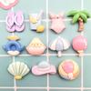Nuevo Brillo Serie Vacaciones de Verano Playa Accesorios de Resina DIY Clip para Cuerda de Cabeza Funda para Teléfono Móvil Pasador Adhesivo para Vaso de Agua