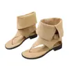 Sandálias de Couro com Fivela e Salto Bloco Estilo Retrô com Dedos Separados para Mulheres 2026 Verão Botas de Equitação de Cano Médio Bota de Cano Curto com Salto Médio e Dedos Separados para Uso de Duas Formas