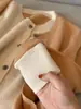 Cardigã de lã falso de duas peças, macio e elegante, para mulheres, gola redonda, caimento solto, efeito emagrecedor, suéter de tricô, perfeito para outono e inverno, deixa a pele mais radiante