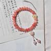 Pulseira de Raiz de Bodhi de Jade Branco Design de Garra de Gato Fofo Pulseira de Estudante Pingente Semente de Bodhi Contas Placa de Contas Brincar