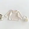 Camiseta Base Casual Simple con Cuello de Encaje Dianxi para Niñas, Nuevo Elegante Conjunto de Dos Piezas de Otoño con Tirantes y Pantalones Largos