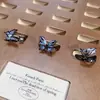 Nuevo Anillo Abierto de Mariposa Oscura Dulce y Fresco Serie Esmalte de Goteo de Aceite Personalizado Anillo de Lujo Accesible de Nicho Anillo de Gama Alta para Mujeres