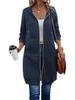 Chaqueta de Moda Amazon Sudadera de Comercio Exterior Cárdigan de Longitud Media con Capucha para Mujer Carta Chaqueta Europea y Americana Mujer