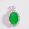 Collar de Plata Esterlina S925 Collar de Calcedonia Huevo de Paloma Calcedonia Natural Estilo Buda Jade Incrustado Nuevo Colgante Chinoiserie