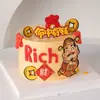 RICH RICH pegamento suave golpea RICH Dios de la Riqueza decoración de pastel en línea RICH moneda de cobre tarjeta de mesa de postre enchufe