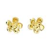 Aretes de Flor Dorada de Aguja de Plata 925 Retro Francés de Lujo Accesible Exquisitos Aretes Simples Versátiles Joyería para la Oreja