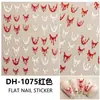 Nuevas Pegatinas Populares para Uñas Planas 3D Redanco, Brillo Rojo, Estilo Francés, Pegatinas Adhesivas para Uñas Dh-1079
