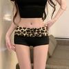 Verão 2025 Estilo Europeu e Americano Novo Shorts Casuais de Retalhos com Estampa de Leopardo Americano Roupa Sexy Hot Girl Calças Hot-Selling que Moldam o Corpo