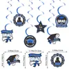 Decoración Temática de la Temporada de Graduación 2026 Bandera de Graduación Azul Espiral Colgante Juego de Adornos de Panal Personalización al por Mayor