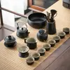 Juego de Té Chino Set para Sala de Estar en Casa Oficina Simple Cerámica Barro Negro Tetera Taza de Té Juego Pequeño Juego de Té Kung Fu