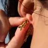 Pendientes de Pescado de Acero Inoxidable Jieding, Pendientes de Lujo Ligero y de Alta Gama Estilo Resort, Joyería de Acero de Titanio Chapado en Oro de 18K que No se Desvanece