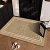 Felpudo de entrada para el hogar, alfombra para sala de estar, alfombra de sisal de imitación de color sólido, antideslizante