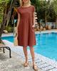 Amazon 2023 verano transfronterizo suministro OL temperamento mujeres algodón cuello redondo línea A vestido falda fábrica al por mayor mujeres
