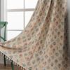 Cortina Jacquard Imaki Rhyme Floral Roja Vintage Festiva Atmósfera de Boda Embellecer Decorativa Cortina de Sombra para Cocina