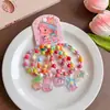 Pulseira Fofa Infantil que Brilha no Escuro Desenho Animado Colorida com Contas Pulseira para Meninas Elástica Pulseira de Corda de Cabelo Acessório de Mão para Meninas
