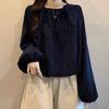 Camisa de Manga Larga Rayada Popular Nueva 2025 Talla Grande para Mujeres Gorditas, Top Elegante de Otoño que Disimula el Vientre para Mujeres