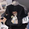 Ropa de Algodón Puro de Manga Corta para Niños 2026 Ropa Familiar para Niños de Algodón Puro Ropa de Verano Dibujos Animados Dulces Camiseta de Manga Corta para Niñas Top Casual t
