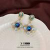 Pendientes de Retrato Coloridos con Incrustaciones de Diamantes Estilo Lujo Ligero Aguja de Plata Temperamento Nicho Pendientes Dulces Pendientes de Moda de Alta Gama Venta al por Mayor