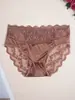 Producto exclusivo transfronterizo: Bragas sexys de encaje calado para mujer, empalme de satén, suaves y versátiles, cómodas, sedosas, alta elasticidad