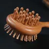 Peine de Cojín de Aire de Doble Cara de Sándalo Dragón Dorado y Fénix, Peine de Madera Compacto, Peine de Peluquería, Peine de Madera, Masaje Conveniente con Cojín de Aire