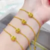 Loja Dourada Mesmo Estilo Pulseira Pequena de Cubo de Açúcar para Mulheres, Design de Nicho da Moda, Luxo Leve Ouro de Areia Vietnamita Diamante Amarelo, Cor Duradoura