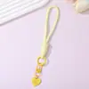 Colgante de Correa para Teléfono con Forma de Corazón en Inglés de Colores, Llavero Estilo Ins, Accesorio de Correa de Muñeca Corta Tejida de Nicho