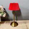 Lámpara de Mesa de Tela Transfronteriza Lámpara de Noche Plegable Estilo Nórdico Lámpara de Mesita de Noche para Dormitorio Lámpara Recargable Lámpara LED de Ambiente Estilo Lujo Ligero