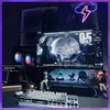 Tablero perforado Wg6Q Mampara de pared para e-sports Personalizable, Estante de almacenamiento, Escritorio de estudio para computadora Decoración Estante de almacenamiento de escritorio