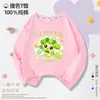 Camiseta de Manga Larga para Niña, Estilo Dibujo Animado Lindo y Adorable, Cuello Redondo, Algodón Puro, Estampada, Corte Holgado, Camiseta Básica para Primavera y Otoño Infantil