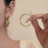 Brincos de Argola de Metal Minimalistas Tendência 2025 para Mulheres, Tarraxas de Moda de Luxo Leve de Nicho, Acessórios de Orelha Doces Cool Exagerados Únicos