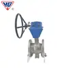 Válvula de Bola Turbina Manual de Acero Inoxidable Shanghai Hugong Pq340-16P Válvula de Bola Excéntrica de Montaje Lateral Resistente a Altas Temperaturas y al Desgaste