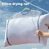 Almohada solar artefacto bolsa de malla rodillo red de secado tendedero de ropa tendedero de almohada a prueba de viento clip para tendedero de almohada solar balcón exterior