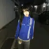 Recién llegado: Sudadera con capucha de punto a rayas estilo callejero retro punk americano Harajuku para hombres y mujeres