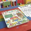 Pôsteres para colorir de compra direta transfronteiriça, livros para colorir de cenas de campus, livros de desenho para crianças, livros ilustrados divertidos de encontrar diferenças e colorir para iluminação infantil