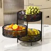 Plato de Frutas de Lujo Giratorio para Sala de Estar Mesa de Café Doméstica Plato Colgante para Snacks Caja de Exhibición Cesta de Almacenamiento Cesta de Frutas de Gama Alta
