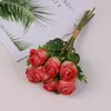 Flor Artificial 7 Cabeças Buquê de Rosa Sweetheart Flor de Seda Sala de Estar Mesa de Centro Decoração de Flor Artificial Arranjo Material de Flor Festiva