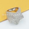 Otoño e invierno nuevo AliExpress caliente conjunto de plata S925 anillo de estrella de moissanita anillo tendencia de moda europea y americana