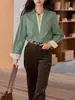 Camisa de Dos Piezas Falsa Retro Francesa Solighter para Mujer Otoño Manga Larga