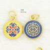 Colgante de bendición auspiciosa con candado de larga duración con esmalte dorado antiguo, accesorios para collar y pulsera, accesorios de calabaza de oro arena, joyería