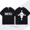 Merchandise de Animação One Piece Barba Branca Edward Newgate Camiseta Estampada de Manga Curta Unissex Moda Caimento Solto