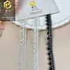 Encaje Bordado Blanco Encaje Soluble en Agua Adorno, Accesorios de Ropa con Lentejuelas, Accesorios Hechos a Mano para Vestidos de Boda DIY, 1 cm en Stock