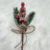 Ramos de Frutas Vermelhas Simuladas, Bagas de Folhas Verdes, Fruta da Fortuna, Decoração de Natal, Flores Artificiais, Mobiliário Doméstico, Ramos de Frutas Vermelhas Mais Vendidos no Exterior