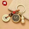 Acessórios de Latão do Zodíaco para Atrair Fortuna Chaveiro de Latão Alívio do Estresse Estilo Vintage Pingente Portátil